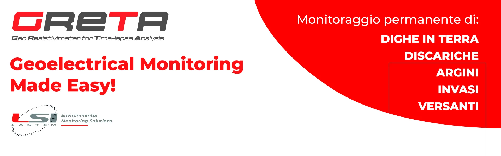 Il pannello dello stand di Firenze 2022: «Geoelectrical Monitoring Made Easy!»