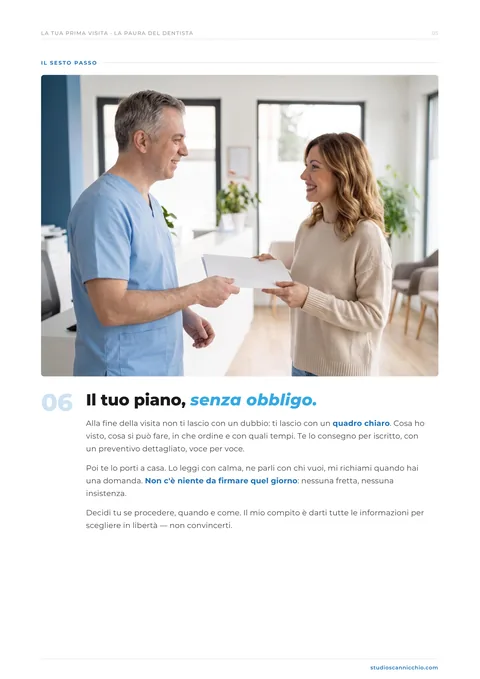 Una pagina della guida «La tua prima visita, senza paura»