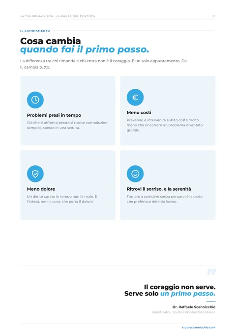 Una pagina della guida «La tua prima visita, senza paura»