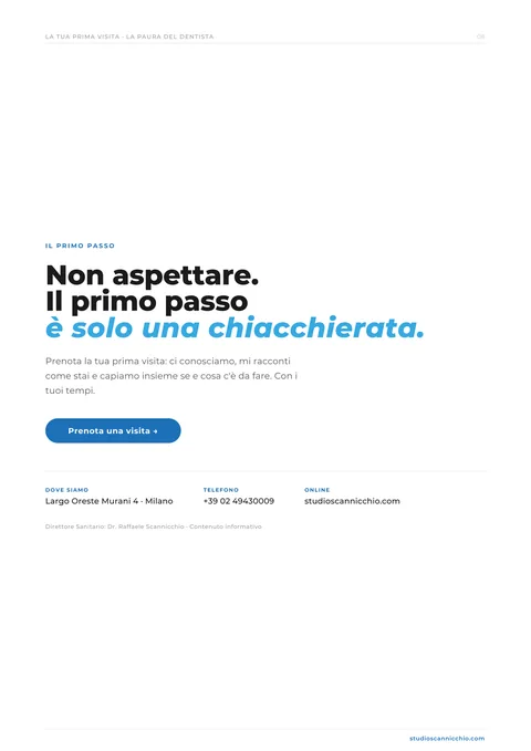 Una pagina della guida «La tua prima visita, senza paura»